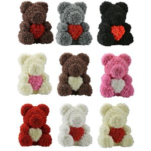 Decorative Flowers & Wreaths Dropshiping Luxury Rose Bear Heart Teddy Artificial PE Wedding Birthday Valentines Christmas Gifts For WomenDec