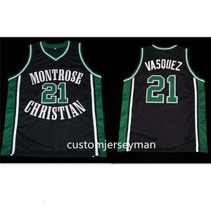 NC01 Basketball Jersey Mensed Greivis 21 Vasquez Jerseys Montrose Christian High School Retro Green Classic Size S-5xl