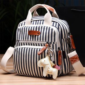 New Styles Baby Designer Diaper Bag Backpack for Care Maternity Travel Zipper Plaid Canvas Backpack Nappy Changing Nursing Stroller Horse Ornaments Multi function