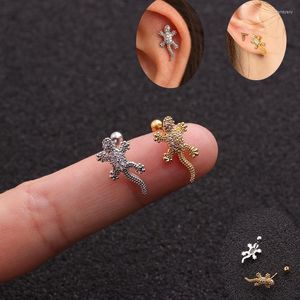 Stud Stainless Steel Small Ear Earrings For Women Fashion Animal Lizard Gecko Punk Unisex Rock Piercing JewelryStud Farl22