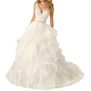 2022 new theme wedding dress large tail shoulders lace French style Wed Dresses Vestido de novia