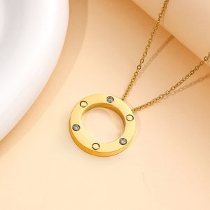 High Edition Designer Schmuck 3 Steine Schraube LOVE Halskette für Frauen Mädchen 316L Titan Stahl Schiebeanhänger Halskette Halsbänder Collier Femme Berühmte Markenschmuck