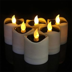 612Pcs Waterproof Solar LED Candles Electronic Flameless Tea Lights Lamp For Outdoor Home Garden Pool Decorate Yellow Lighting 220621