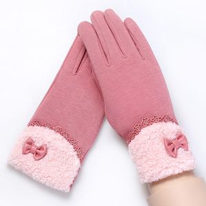 Fünf-Finger-Handschuhe, warm, für Damen, Winter, Großhandel, Touchscreen, Baumwolle, für den Außenbereich, rutschfest