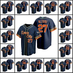 Houston''Astros''Men Mulheres Juventude Carlos Correa Alex Bregman Jose Altuve Justin Verlander Craig Biggio Custom City Connect''Replica''Jersey