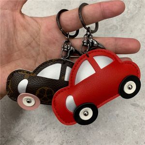 PU Leather Car Pendant Keychains Rings Jewelry Brown Flower Red Animal Keyrings Chains Charms Keys Holder Cute Bag Trinkets Fashion Accessories for Women Men Gifts