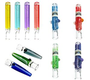 Vintage freezable glycerin GLITTER One Hitter GLASS Smoking Pipe Hookah Bong can put customer LOGO by DHL UPS