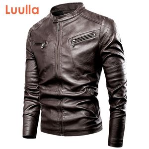 Luulla Męska wiosenna motor Casual Vintage Loker Men Men Brand Mandumn Biker Pocket Pock Puty Kurtka płaszcza Mężczyźni 201127