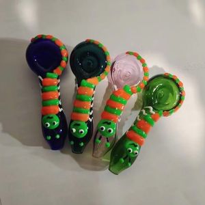 Glow in the Dark Spoon Pipes Animal Glass Tobacco Hand Pipe Unique Scorpion Logo Smoking Oil Burners 10 Styles