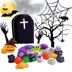 Mini mochi halloween serie sqiushy leksaker uppsättning för barn fest gynnar kawaii djur mochi fidget leksak packar stress reliever ångest gåvor