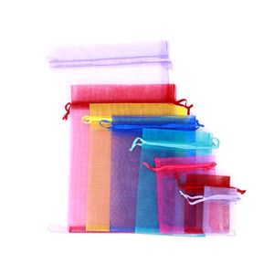 Bolsas de joias de organza com cordão multifuncional, exibição de embalagem para bolsas de miçangas de presente de casamento faça você mesmo