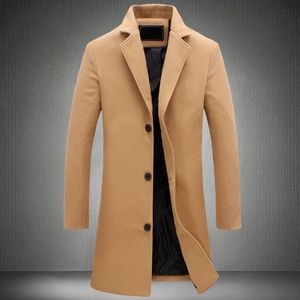 Men's Trench Coats Men Overcoat Soft Jacket Polyester Fashionable Regular Button Lapel Collar OuterwearMen's