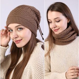 Czapki czapki/czaszki moda kobiety elastyczna dzianina kapelusz solidny snood szalik ciepła czapka dla womem jesienna zima capbeanie/czaszka chur22