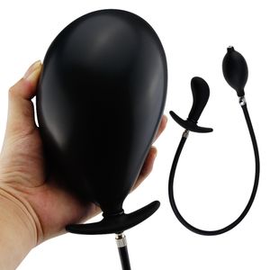 Super Large uppblåsbara Big Butt Plug Pump Anal Dilator Massager utbyggbar inga vibratorbollar Sexiga leksaker för kvinnor man gay ny