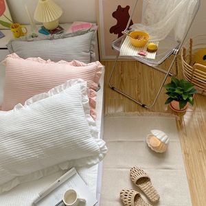 2st Korea Ins Chiffon Yarn Pudowcase Home Solid Quilting Pillow Cover High-End Pillow Case 48x74cm CX220412