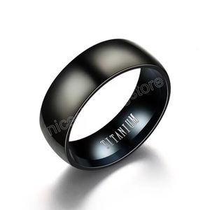 Прохладное 8 мм ширина против аллергии черно покрытая титановым стальным кольцом для мужчин подарок