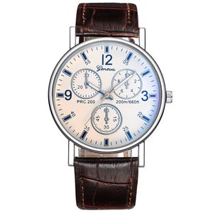 Three Eyes Flat Watch Quartz Klassiskt mode herrarmbandsur