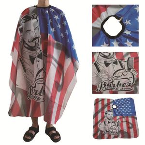 Hairdressing Coth USA Flag Pattern Cutting Hair Salon Barber Cape Professional Hair Stylist Retro Hairdresser Cloth