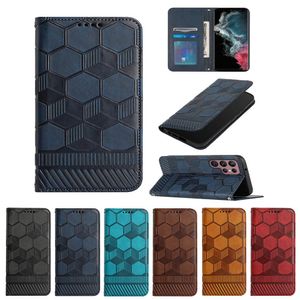 Leather Wallet Cases For Samsung S22 Ultra Plus S21 FE S20 A03S 166.5MM 165.8MM USA A12 A33 A53 A73 A13 4G A23 Football Grain Ball Imprint Credit ID Card Slot Holder Pouches