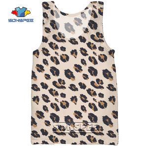 Sonspee Leopard Animal Hunting 3D Print Men's Tank Tops Casual Fitness Bodybuilding Gym Muskel Roliga män ärmlös Vest Shirt 220627