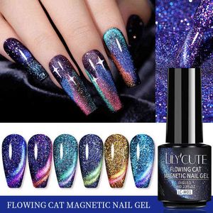 Nail Gel Toy LilyCute 7ml Flowing Cat Magnetic Polish Semi Permanent Glitter suga av UV Art Lack 0328