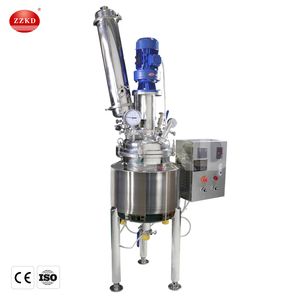ZZKD Lab Supplies Customize 20L Chemical Reactor Stainless Steel Reactor Jacketed Reactors with Stirrer Motor