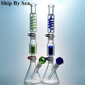 Wholesale tree beaker bongs for sale - Group buy Ship By Sea Freezable Beaker Bongs Hookahs Diffused Downstem With arms tree perc Condenser Coil Buid a Bong Dab Rigs Water Pipes Oil Rig ILL0809