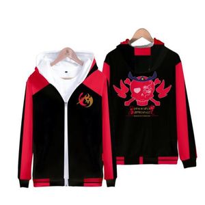 Felpe con cappuccio da uomo Felpe Mori Calliope Stampa 3D Zip Up Donna/Uomo Felpa con cappuccio Felpa Streetwear Hip Hop Cosplay Cerniera Giacca con cappuccio Casual