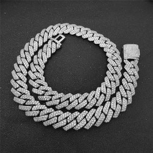 15 mm Breite 16/18/20/22/24 Zoll Gold Silber CZ Miami Kubanische Kette Halskette Armband für Männer Frauen Hip Hop Ketten