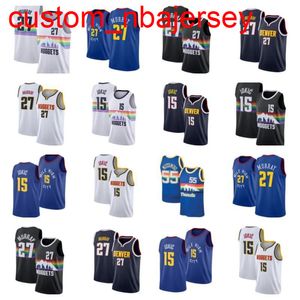 Koszykówka Jersy15 Nikola Jokic27 Jamal Murray55 Dikembe Mutombasketball Jersey Pełna szyta dla mężczyzn