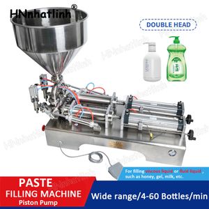 5-5000ml Dual-purpose Paste Liquid Filling Machine ZS-GT2 Automatic Pneumatic Hopper Shampoo Moisturizer Lotion Cosmetic Oil Honey With 2 Heads