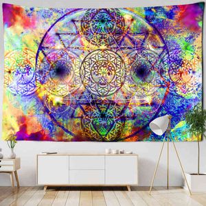 Indian Mandala Large Carpet Wall Hanging Sand Beach Throw Blanket Camping Travel Mattress Bohemian Sleeping Pad Rugs J220804