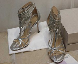 Горный хрусталь оревных на высоком каблуке сандалии на высоком каблуке женский феи лето все-матч прозрачный серединный каблук римская свадьба банкетная обувь