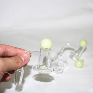 Fumando brilho em escuro 20 mm de 2,5 mm de espessura liquidificador spin banger prego com fumantes pregos chanfrados sem domínio para prevenir salpicos de água glass de água glass bong