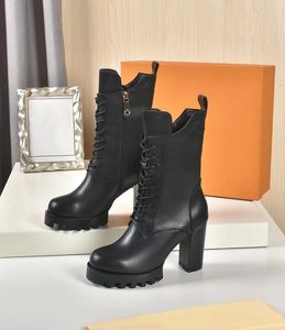 Women Boots kurze Stiefel stilvolle bequeme Dame Simplicity Echtes Leder Erhöhung Farbe passung kräftiger Absatz Reißverschluss Nicht -Slip -vielseitiger weibliche Schuhe P80730