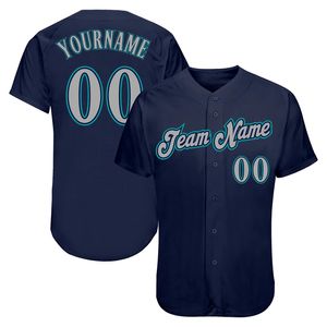 Benutzerdefinierte Marine Gold-Aqua 34213 Authentisches Baseball-Trikot