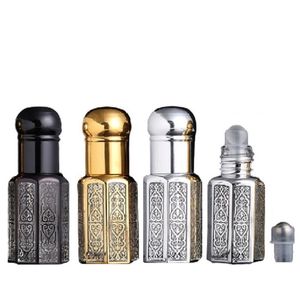 Crema per gli occhi vuota Roll on Bottle 3ml 6ml 12ml Fiale di olio essenziale di vetro di lusso Rullo in acciaio Perle di vetro Confezione cosmetica Profumo Contenitore ricaricabile