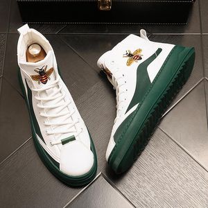 New men's casual boots luxury designer green men's shoes Mens high top brand shoe embroidered boot A6
