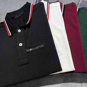 Pra designer POLO shirt tide brand Pda short-sleeved T-shirt lapel sweatshirt men and women tops summer cotton loose shirts on Sale