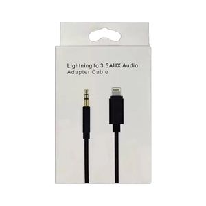 AUDIO AUDIO 1M 3 FT Câble Lightning 3,5 mm Jack mâle pour les câbles de casque auxiliaires Convertisseur iPhone 7 8 x 11 12 Pro Xs Max avec boîte de vente au détail
