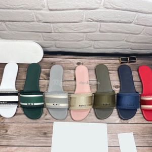 2022 diseñadores sandalias paris bordado deslumbrante para mujer zapatillas de sándalo de sándalo damas de la playa rayas rayas rayas rayas rayas
