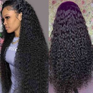 Peruki do włosów NXY Full Lace Curly Human 4x4 5x5 Zamknięcie 13x4 360 HD głębokie fala czołowa 13x6 Woda Front 220609