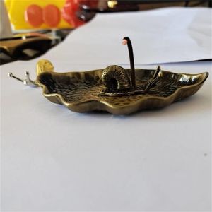 Novelty Items Retro 5 Holes Lotus Incense Burners Dragon Incense Holder Stick Cone Censer Plate Buddhism Home Office Decoration Craft 20220429 D3