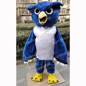 Halloween Blue Owl Mascot Costume Cartoon Theme Character Carnival Festival Fancy Dress Adults Size Xmas Outdoor Party Outfit