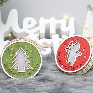 Weihnachtsdekorationen, personalisierte Ornamente, helle Karte, Holz, runde Anhänger, Ornamente mit kleinem Lochbohrer für Baumschmuck, Weihnachten