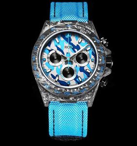 Мужские часы Tw Factory Cosmic Chronology Carbon Fiber Series 40x13.5 Размер Super Glow-In The-Dark Texture 7750 Designer Designer Watch