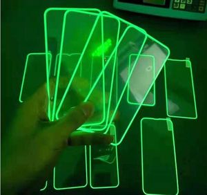 Protetor de tela de vidro temperado fluorescente luminoso brilho no escuro para iPhone 14 13 12 mini 11 pro máximo x xs xr 8 7 samsung s22 mais a13 a23 a33 a53 a12 a22 a32 a52 a72 a21s