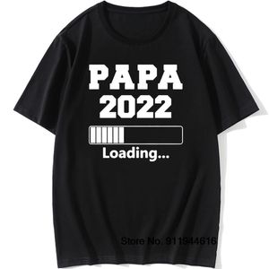 Men's T-Shirts Fun Summer Papa 2022 Loading Pregnancy Cotton Short Sleeve Normal Funny T Shirt Graphic Harajuku Retro T-shirt StreetwearMen'