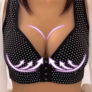 2021 New Sexy Bra For Women Fashion Push Up Bras Wire Free Lingerie Full Cup Bralette Cotton Underwear Brasserie Front Closure L220726