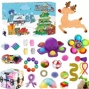 Fidget Toys Christmas Blind Box 24 Days Advent Calender Christmas Kneading Music Present Boxes Christmas Countdown Children's Gifts